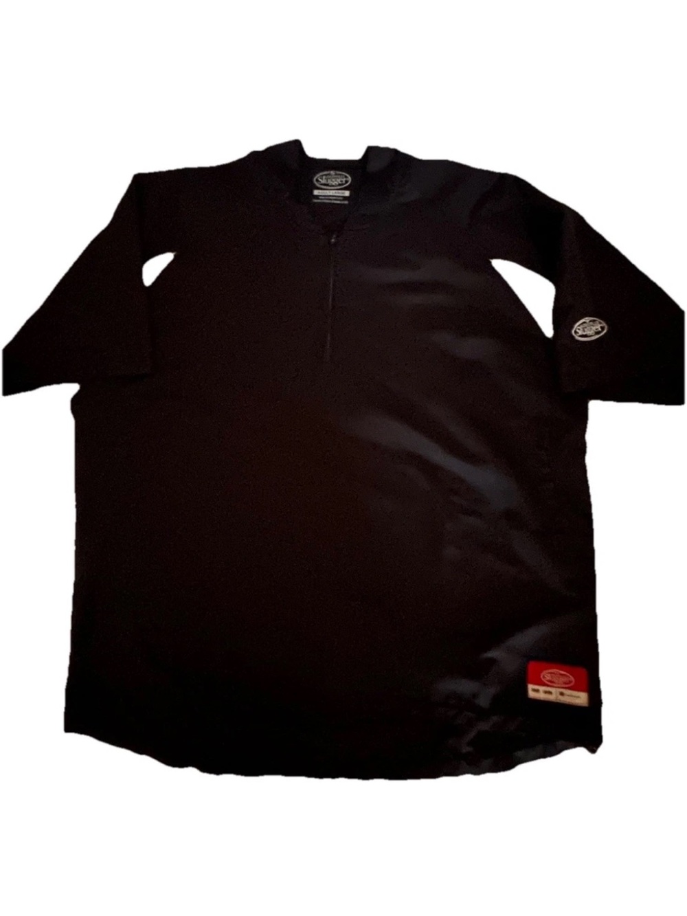 Men's Black Short-Sleeve Quarter-Zip Pullover Hoodie